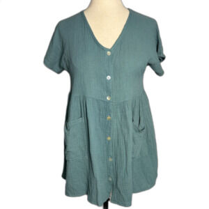 Camille & Co. Mini Dress or Babydoll Top, Short Sleeves, Gauzy 100% Cotton 2/$25